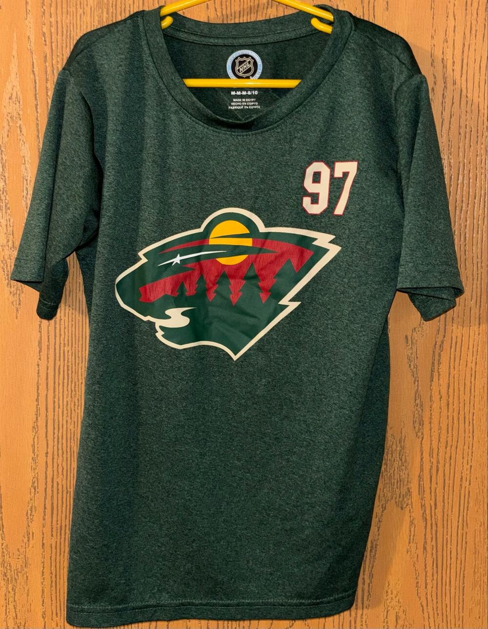 NHL Minnesota Wild green kids’ t-shirt #97 Kaprizova (youth medium 8/10)